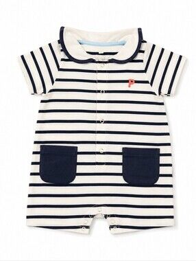 Polarn O Pyret Cotton Striped Sailor Short Sleeve Short Romper